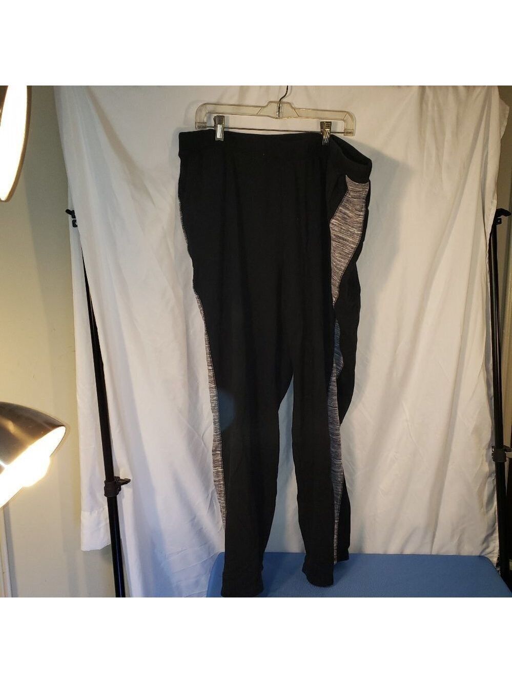 Ladies CATHERINES French Terry Pants in Black w/Black & White Panel - 4X